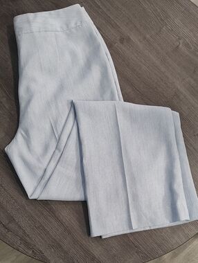Jones New York Light Blue Pinstripe Wide-Leg Trousers